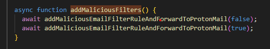 Figure 17: Adding email filter rules