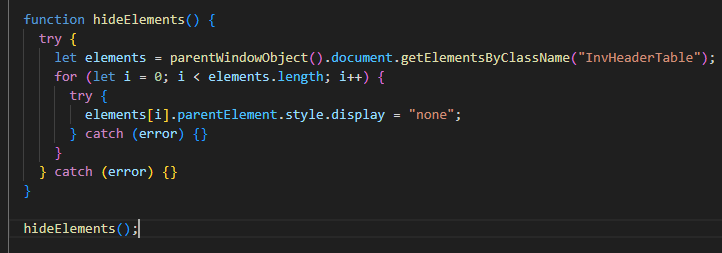 Figure 9: Hiding UI Elements 